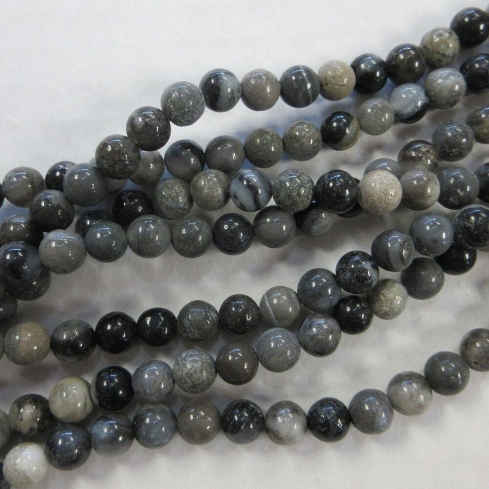 6MM Grey Amazonite Beads-ONE Gemstone Bead Strand-Jewelry Making Supplies NWT